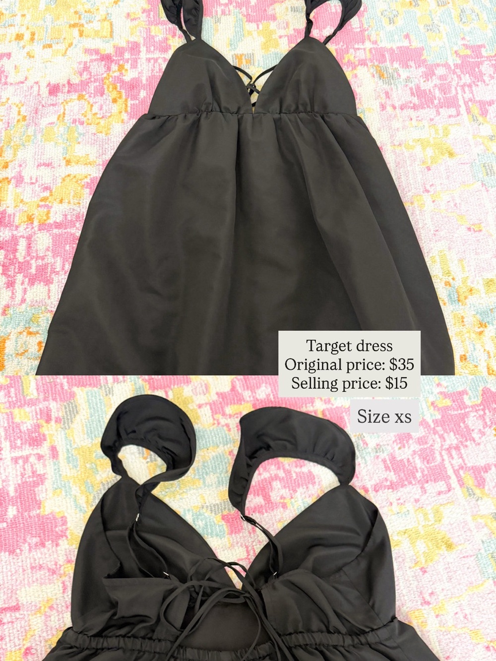 Target Black Midi Dress with Strappy V-Neck